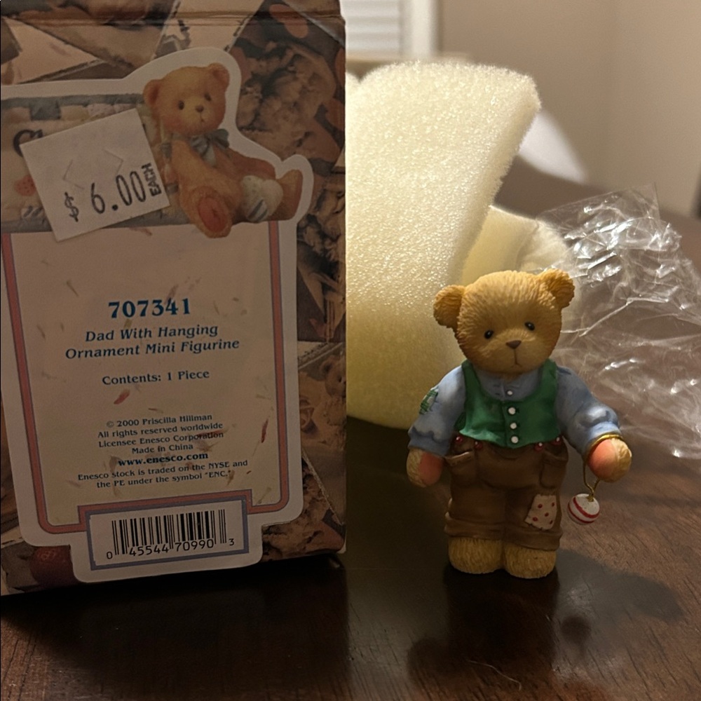 Cherished Teddies Dad With Hanging Ornament Mini Figurine 707341 used
